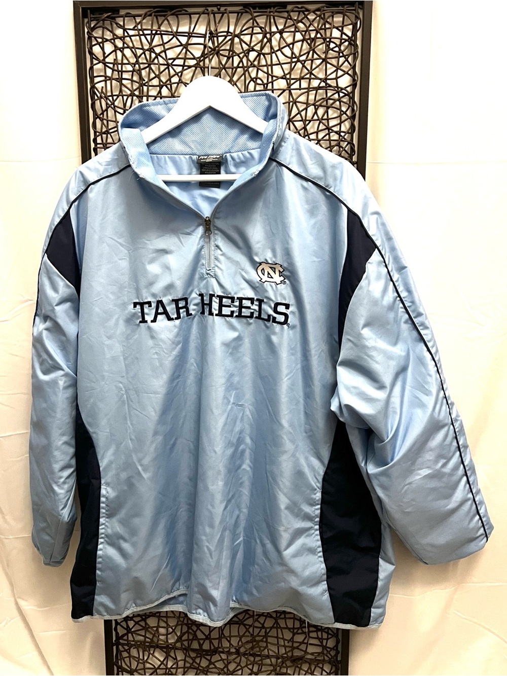 Pro Edge North Carolina Tar Heels Y2K 90s Jacket Windbreaker Lt Blue Vintage XL